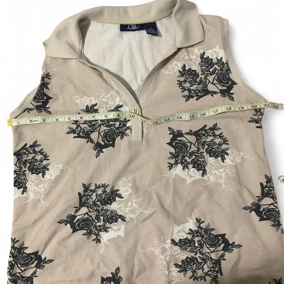 CB Casual Vintage Floral Sleeveless Polo Size Large - Picture 5 of 5
